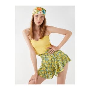 Koton Floral Shorts Waist Gippe Ruffled