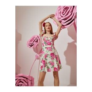Koton Rachel Araz X - Sweetheart Neckline Balloon Sleeve Mini Dress