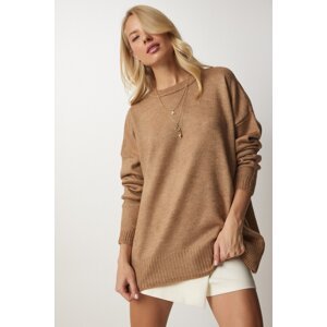 Happiness İstanbul Sweater - Brown - Oversize