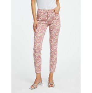 Orsay Růžové dámské vzorované slim fit džíny - Dámské
