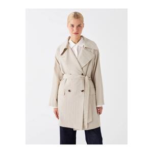LC Waikiki LCW Modest Women's Double Breasted Collar Straight Long Sleeved Trench Coat