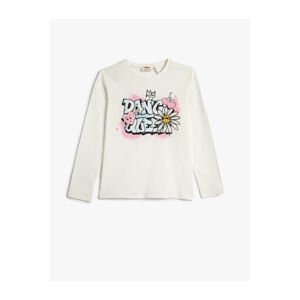 Koton Long Sleeve Printed T-Shirt Round Neck Cotton