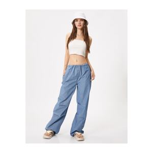 Koton Jeans Parachute Trousers with Elastic Waist with Pajamas, Cotton