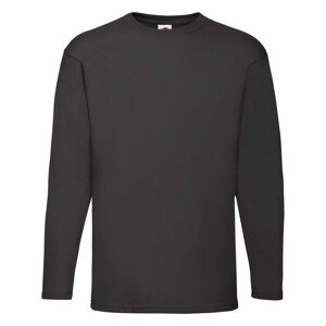 Valueweight Men's Black Long Sleeve T-Shirt Fruit of the Loom