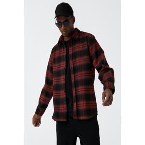 Koton Men's Red Plaid Shirt