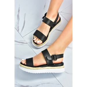 Fox Shoes Black Thick-soled Daily Sandals