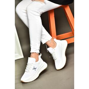 Fox Shoes P848531504 Women's Sneakers in a white/nude fabric