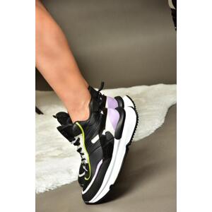 Fox Shoes R973116004 Black/Lilac Thick Soled Sneakers Sneakers