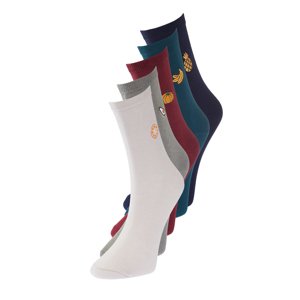 Trendyol Men's Premium Multicolored Cotton 5-Pack Fruit Embroidered Cleat Socks.