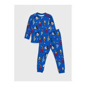 LC Waikiki LCW baby Crew Neck Long Sleeve Mickey Mouse Printed Baby Boy Pajamas Suit