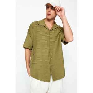 Trendyol Men's Green Oversize Textured Shirt