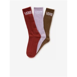 Sada tří párů pánských ponožek v hnědé, fialové a cihlové barvě VANS - Pánské