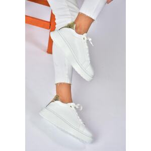 Fox Shoes P848231409 Women's White/Gold Sneakers Sneakers