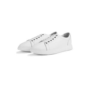 Ducavelli Verano Genuine Leather Men's Casual Shoes Summer Sports Shoes, Lightweight Shoes, White Leather Shoes
