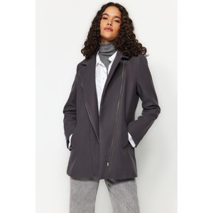 Trendyol Gray Zipper Closure Pocket Cachet Coat