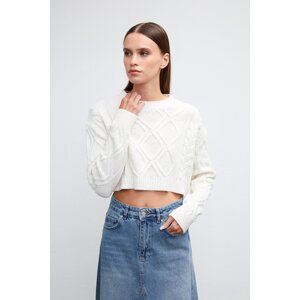 VATKALI Knitted patterned crop sweater