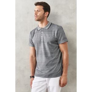 AC&Co / Altınyıldız Classics Men's Navy Blue Slim Fit Narrow Cut Polo Neck Short Sleeve T-Shirt