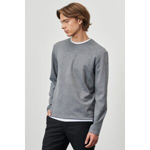 ALTINYILDIZ CLASSICS Men's Anthracite-melange Standard Fit, Normal Cut, Crew Neck T-Shirt.