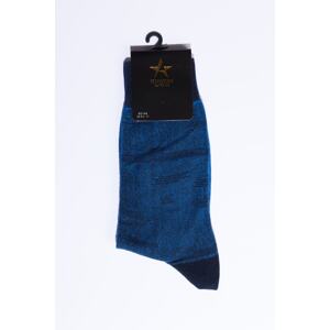 ALTINYILDIZ CLASSICS Men's Blue-Navy Blue Patterned Crewneck Socks.