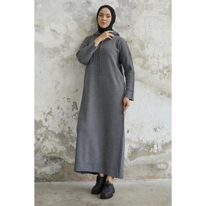 InStyle Ivona Hooded Sweater Dress - Anthracite
