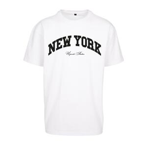 Oversize tričko New York College v bílé barvě