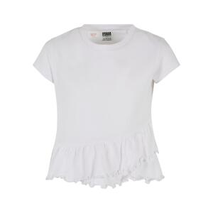 Dívčí organické tričko Volant bílé