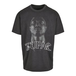 Tupac Up Oversize Tee dřevěné uhlí