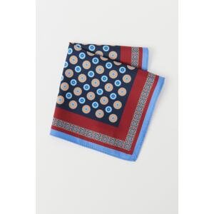 ALTINYILDIZ CLASSICS Men's Claret Red-Navy Blue Patterned Handkerchief