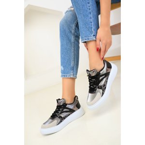 Soho Women's Black-Leopard Sneakers 18548