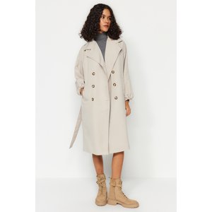 Trendyol Stone Oversize Wide Cut Belted Water Repellent Trench Coat