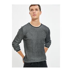 Koton Knitwear Sweater Crew Neck Textured Slim Fit Long Sleeved