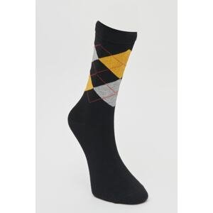 ALTINYILDIZ CLASSICS Men's Black-gray Patterned Cleat Socks