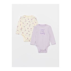 LC Waikiki Crew Neck Printed Baby Girl Bodysuit 2-Piece