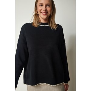 Happiness İstanbul Women's Black Crew Neck Knitwear Sweater