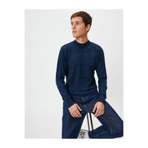 Koton Knitwear Sweater Half Turtleneck Slim Fit Striped Pattern