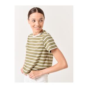 Jimmy Key Green Short Sleeve Stripe Patterned Knitted T-Shirt
