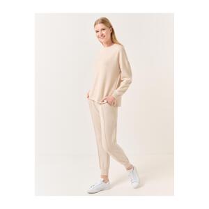 Jimmy Key Beige High Waist Slim Leg Pocket Jogger Trousers