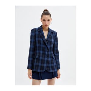 Koton Blazer Jacket Reverse Collar Buttoned Flap Pocket