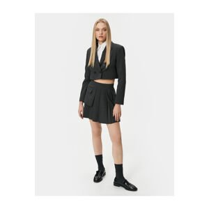 Koton Crop Blazer Jacket Double Breasted Buttoned