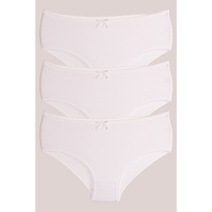 armonika Women's White Cotton Lycra High Waist Bato Panties 3 Pack