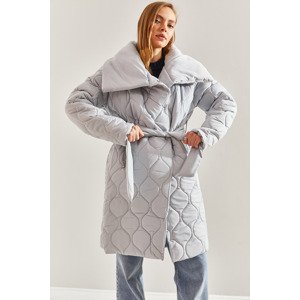 Bianco Lucci Women's Metal Button Quilted Oversize Puffer Coat