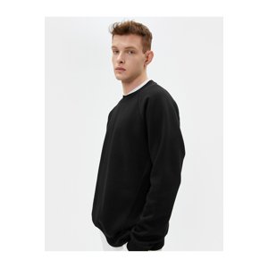 Koton Crew Neck Sweatshirt Stitch Detail Relaxed Fit