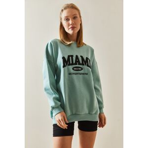 XHAN Mint Crew Neck & Raised Oversize Sweatshirt 4KXK8-47718-58