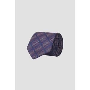 ALTINYILDIZ CLASSICS Men's Navy Blue-Orange Patterned Classic Tie