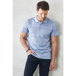 AC&Co / Altınyıldız Classics Men's Blue Slim Fit Slim Fit Polo Neck Short Sleeve T-Shirt