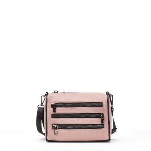 Malá módní kabelka Big Star s ozdobnými zipy - růžová