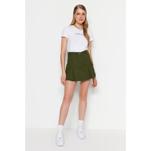 Trendyol Khaki Cargo Pocketed Woven Shorts Skirt