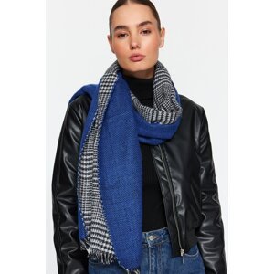 Trendyol Sax Crowbar Patterned Soft Textured Scarf