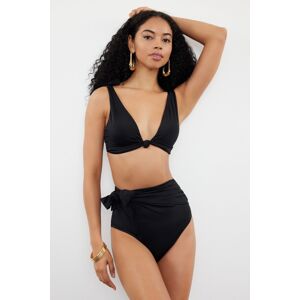 Trendyol Black Belted Tie-Up High Waist Hipster Bikini Bottom