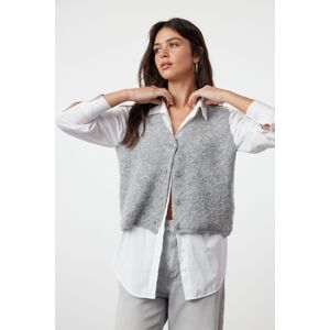 Trendyol Gray Regular Boucle Vest